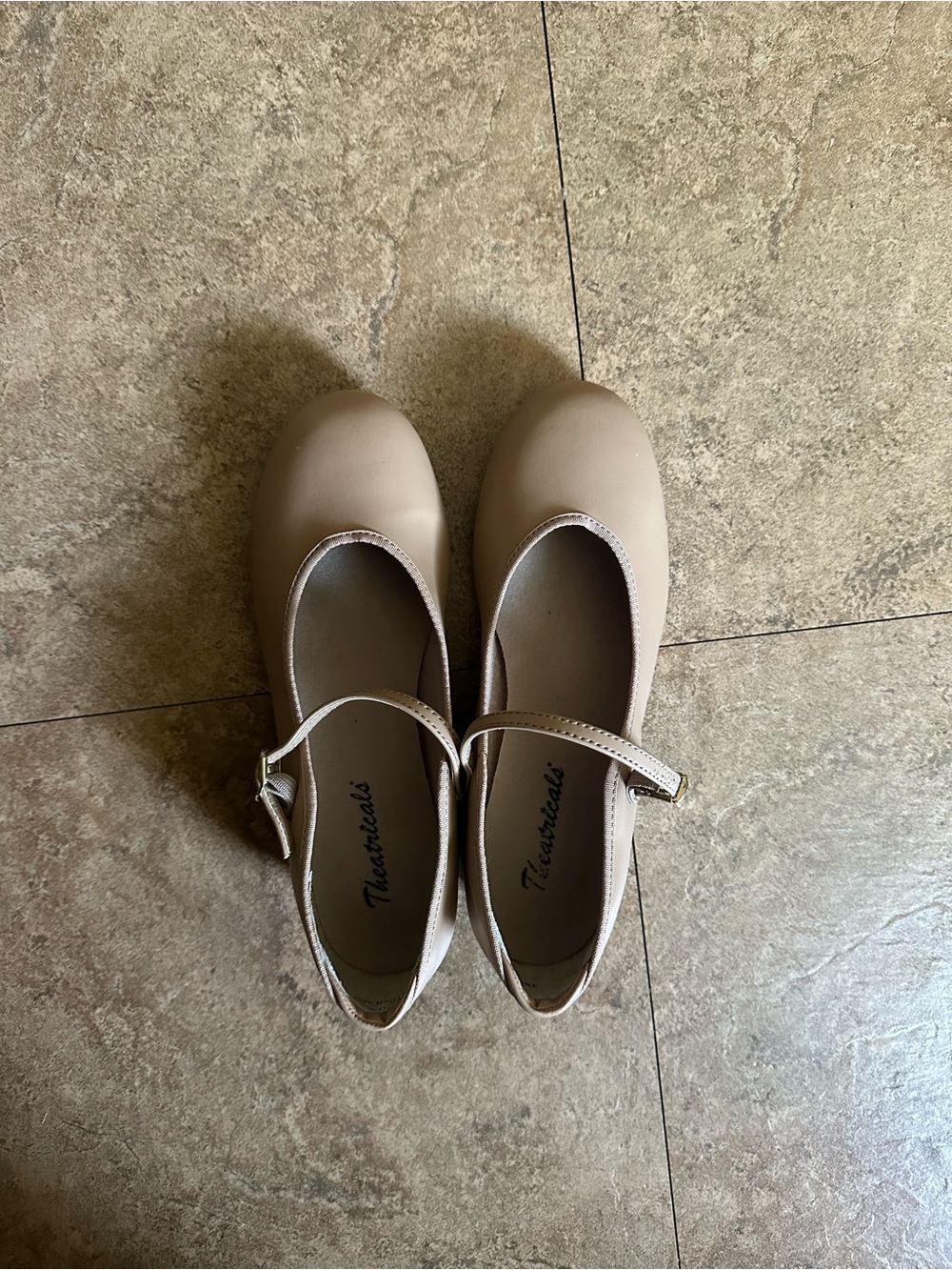 Theatricals Nude Mary Jane Flats with Adjustable Strap